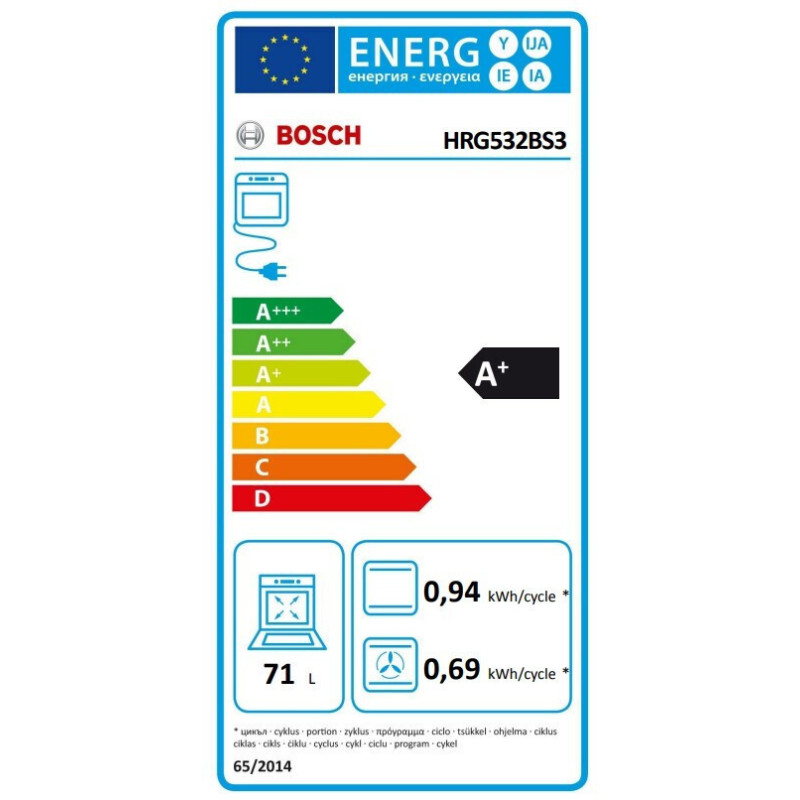 Bosch HRG532BS3 Φούρνος άνω Πάγκου 71lt Π59.4εκ. Inox με λειτουργία επιπρόσθετου ατμού και Λειτουργία Air Fry 