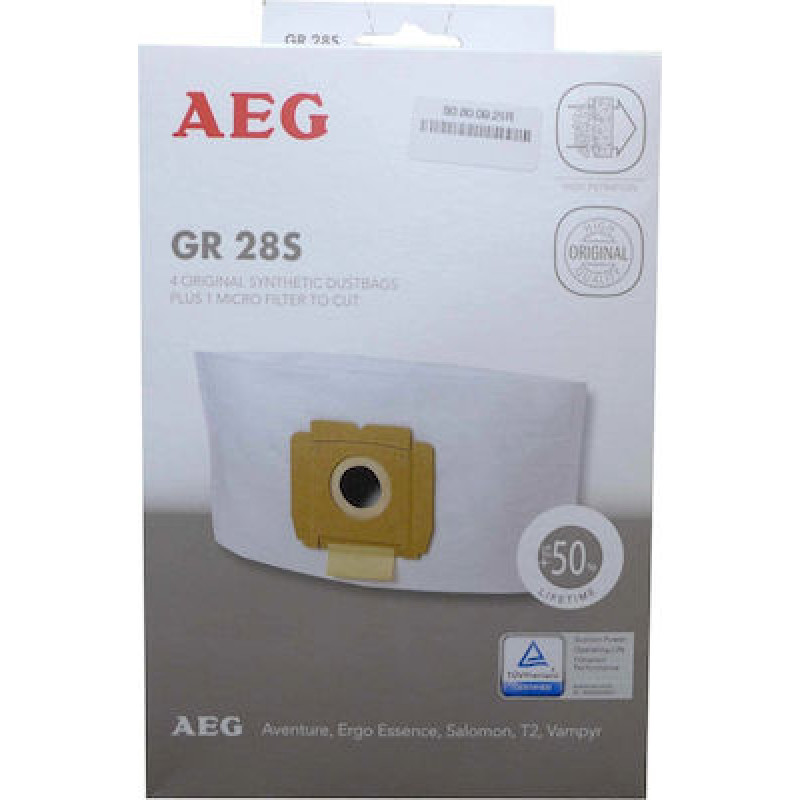 AEG GR28S Σακούλες Σκούπας 4τμχ Συμβατή με Σκούπα AEG