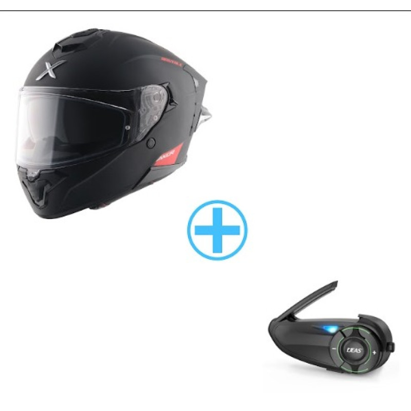 Axor Brutale Black Dull Κράνος Μηχανής Full Face ECE 22.06 1600gr με Pinlock και Sunvisor SIZE LARGE Μαύρο Μάτ + Δώρο Bluetooth 
