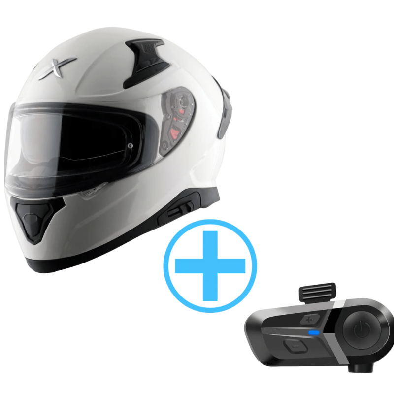 Axor Apex SC White Gloss  Κράνος Μηχανής Full Face ECE 22.06 1600gr με Pinlock και Sunvisor SIZE LARGE + Δώρο Bluetooth