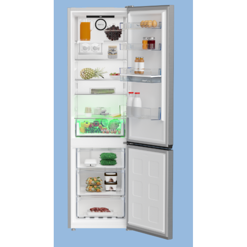Beko B5RCNA405HDXB Ψυγειοκαταψύκτης 355lt NoFrost με βρυσάκι Υ203.5xΠ59.5xΒ66.3εκ. Γκρι 