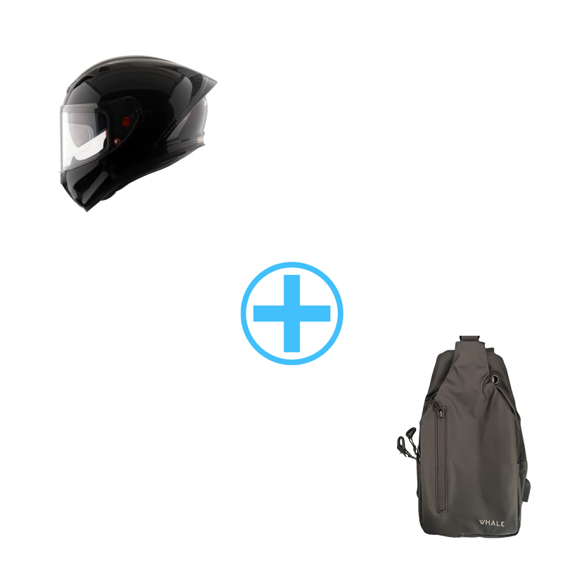 Axor Street Black Gloss Κράνος Μηχανής Full Face ECE 22.06 1600gr με Pinlock και Sunvisor Μαύρο SIZE MEDIUM + Δώρο crossbody τσάντα + 5 Χρόνια Εγγύηση