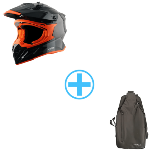 Axor X Cross SC Black Orange Gloss Κράνος Μηχανής On-Off ECE 22.06 1600gr με Sunvisor SIZE LARGE + Δώρο crossbody τσάντα 