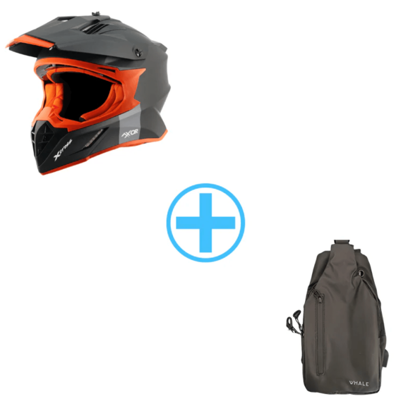 Axor X Cross Black Orange Dull Κράνος Μηχανής On-Off ECE 22.06 1600gr με Sunvisor SIZE LARGE + Δώρο crossbody τσάντα Μαύρο Πορτοκαλί Μάτ 