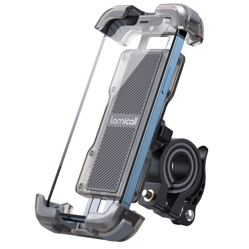 Lamicall BP03 Βάση Κινητού για Τιμόνι με Ενισχυμένο Βραχίωνα Μαύρη - Διάφανη