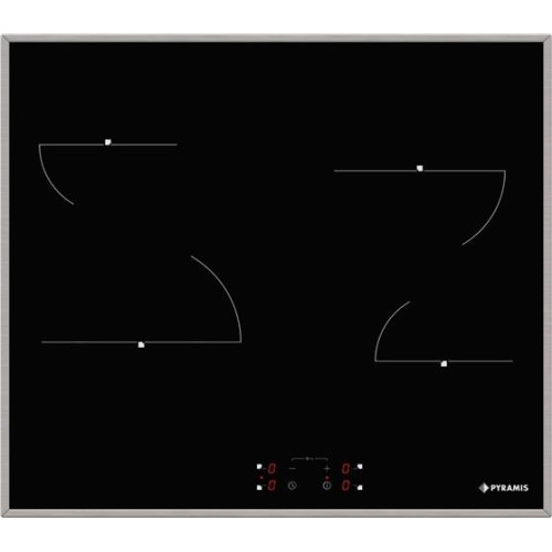 Pyramis PHC61410IFB Κεραμική Εστία Αυτόνομη Inox με Λειτουργία Κλειδώματος 58x51εκ.  (174020040).