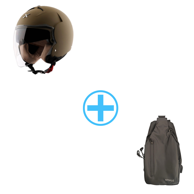 Axor Striker SC Desert Storm Κράνος Μηχανής Jet ECE 22.06 1150gr με Sunvisor μπέζ SIZE LARGE + Δώρο crossbody τσάντα 