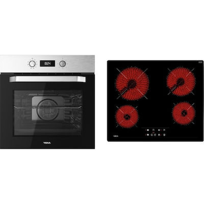 Teka HCB 6545 SS Inox + TZ 6415 Φούρνος άνω Πάγκου 71lt με Κεραμικές Εστίες Π59.5εκ. Inox