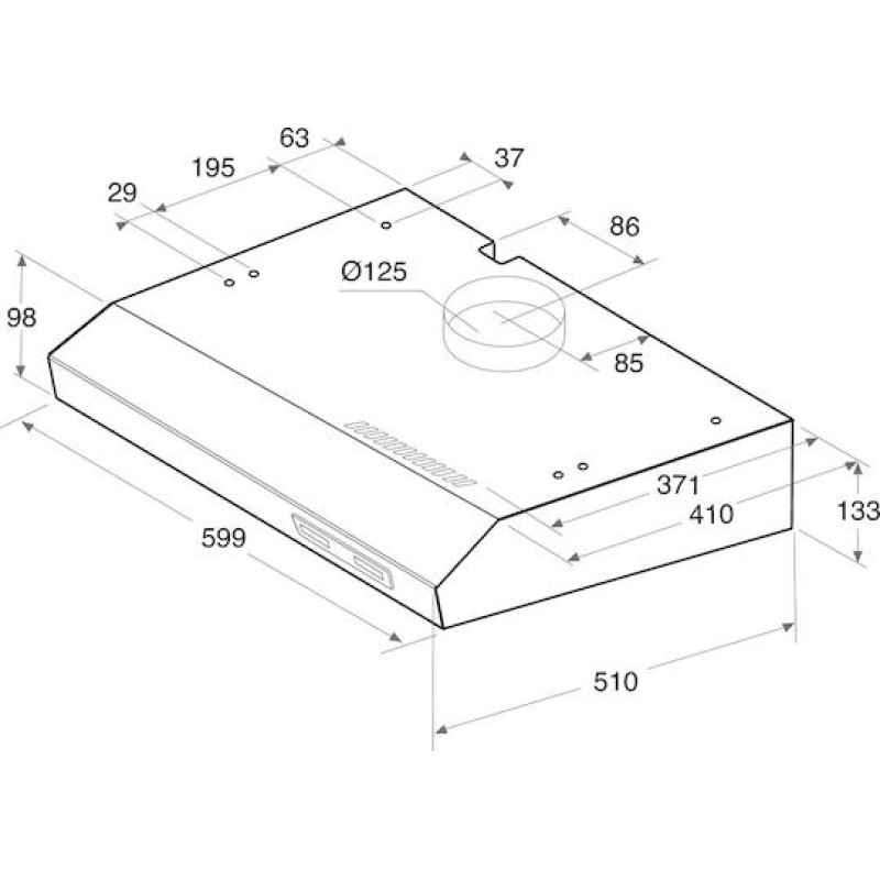 Indesit ISLK 66F LS W Ελεύθερος Απορροφητήρας 60cm Λευκός.