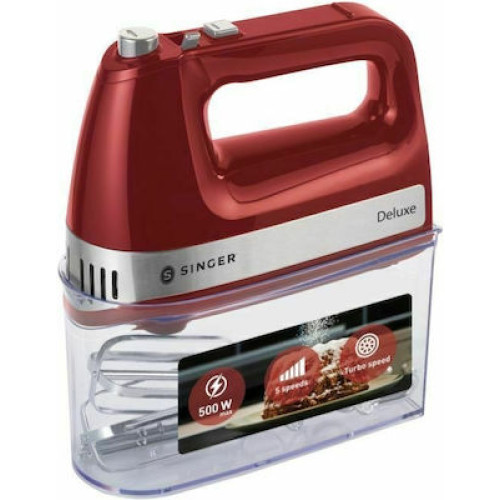 Singer Deluxe HM-500 Μίξερ Χειρός 500W Κόκκινο