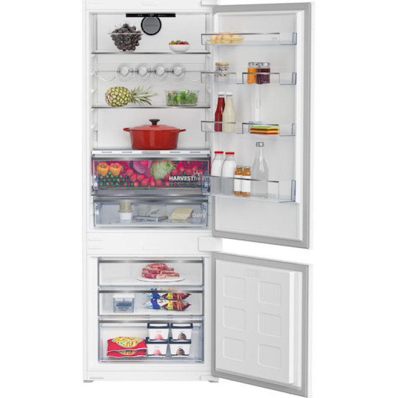 Beko BCNE400E40SN Εντοιχιζόμενος Ψυγειοκαταψύκτης 370lt NoFrost Υ194xΠ69xΒ55εκ. Λευκός