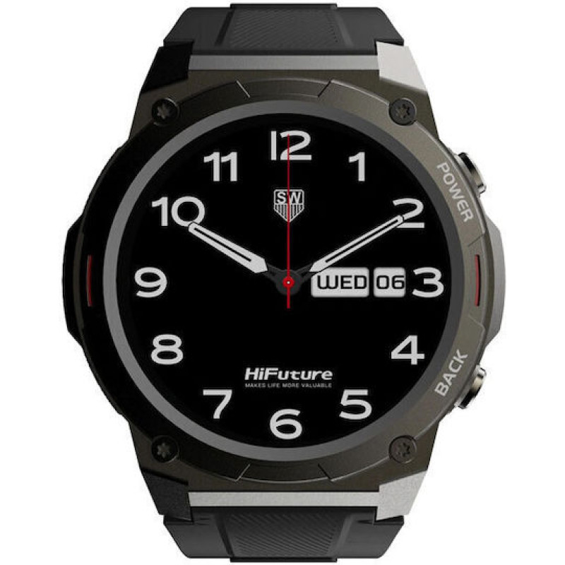 HiFuture FutureGo Mix 2 Stainless Steel Smartwatch με Παλμογράφο (Raven Black)