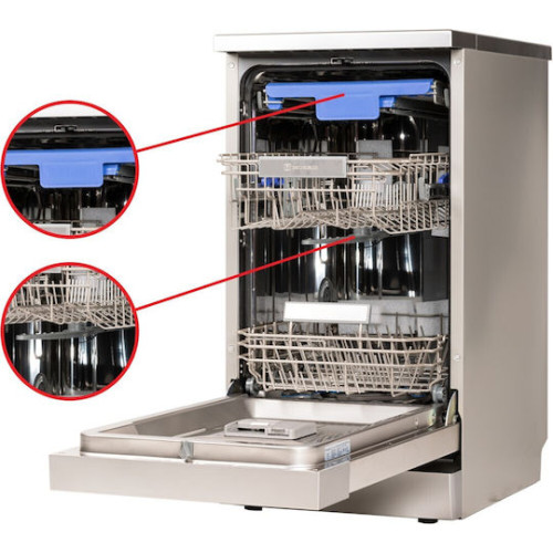 Morris FSI-45108 Ελεύθερο Πλυντήριο Πιάτων για 10 Σερβίτσια Dual Zone Π44.8xY84.5εκ. Inox