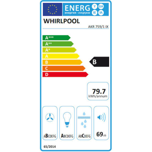 Whirlpool AKR 759/1 IX Απορροφητήρας Τζάκι 60cm.