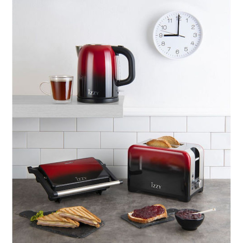 Izzy IZ-2022 Τοστιέρα Γκριλιέρα 1000W Κόκκινη