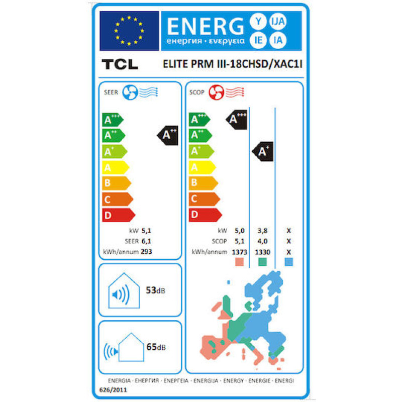 TCL III-18CHSD/XAC1I Elite Premium III Κλιματιστικό Inverter 18000 BTU A++/A+ με WiFi και Φίλτρο 3πλής Ενέργειας