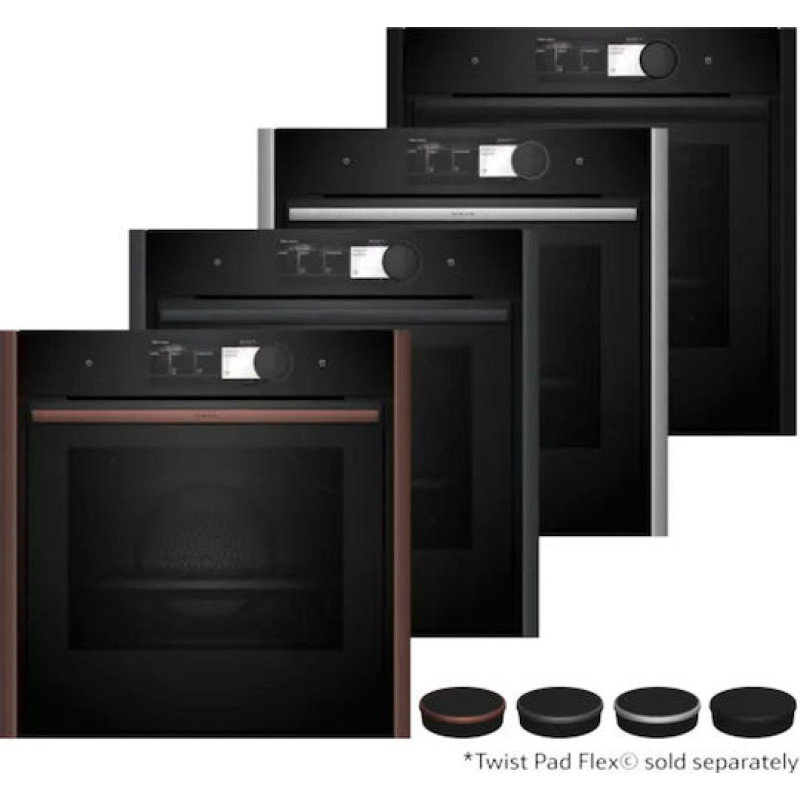 Neff  NVS60P6M0 (B69VY7MY0+Z9060MY0) Φούρνος άνω Πάγκου 71lt ,Π60εκ. Flex Design Vario Steam με Slide & Hide® και Flex Control Πυρολυτικός+ Easy Clean ,Metallic Silver + Δώρο το βαθύ ταψί Z12CM10A0