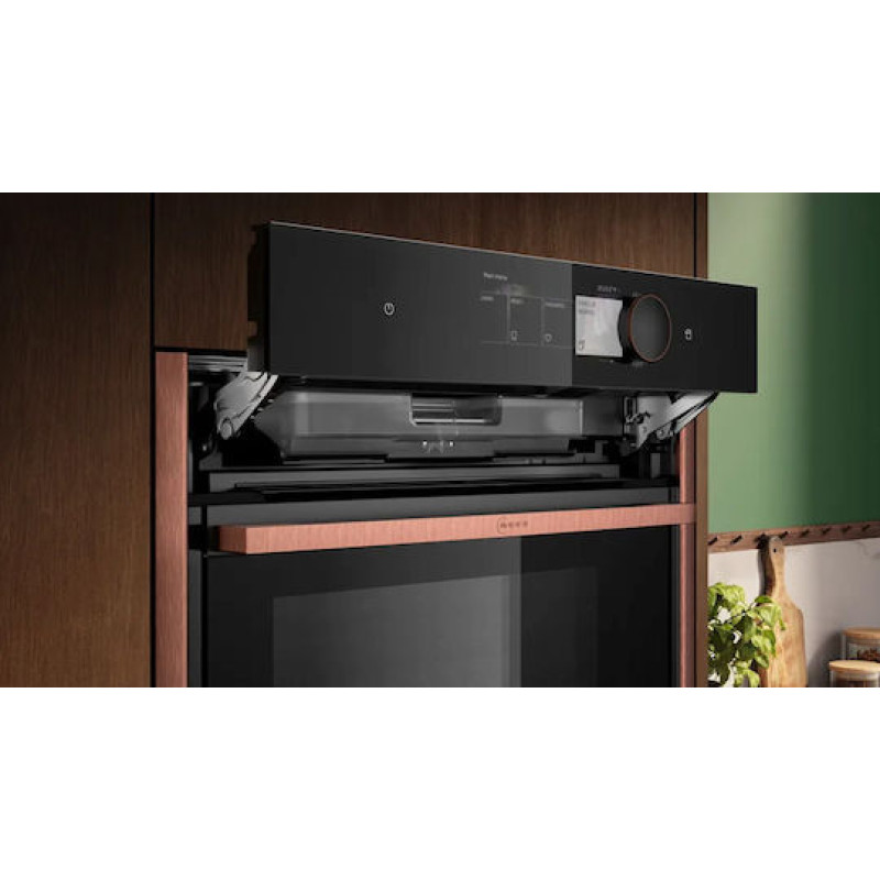 Neff  NVS60P6M0 (B69VY7MY0+Z9060MY0) Φούρνος άνω Πάγκου 71lt ,Π60εκ. Flex Design Vario Steam με Slide & Hide® και Flex Control Πυρολυτικός+ Easy Clean ,Metallic Silver + Δώρο το βαθύ ταψί Z12CM10A0