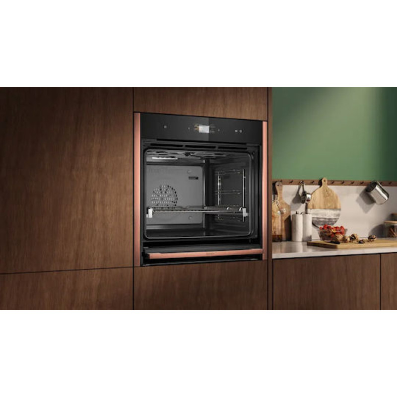 Neff NVS60E6A0 (B69VS3AY0+Z9060BY0) Φούρνος άνω Πάγκου 71lt Π60εκ. Flex Design με Slide & Hide και 4,1" TFT οθόνη με πλήκτρα αφής Brushed Bronze + Δώρο το βαθύ ταψί Z12CM10A0