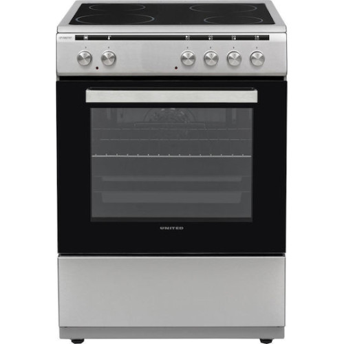 United UFV-68279T Κουζίνα 69lt με Κεραμικές Εστίες Π60cm Inox
