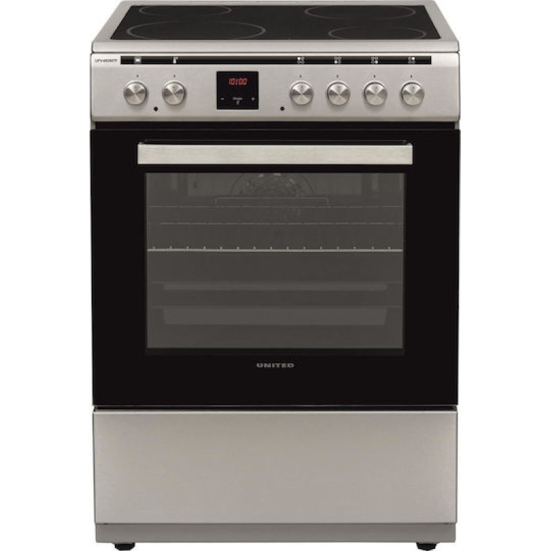 United UFV-68289TP Κουζίνα 69lt με Κεραμικές Εστίες Π60cm Inox 