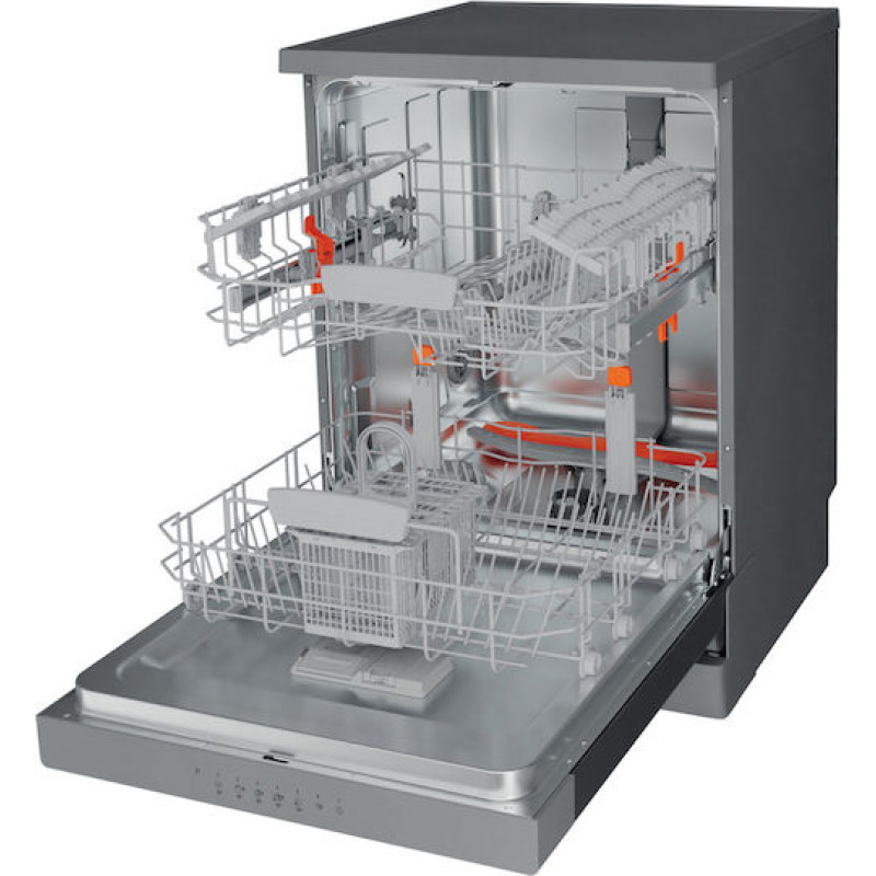 Hotpoint HFC 3C33 W X Ελεύθερο Πλυντήριο Πιάτων για 14 Σερβίτσια Π60xY85εκ. Inox