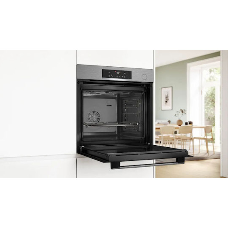 Bosch HRG532BS3 Φούρνος άνω Πάγκου 71lt Π59.4εκ. Inox με λειτουργία επιπρόσθετου ατμού και Λειτουργία Air Fry 