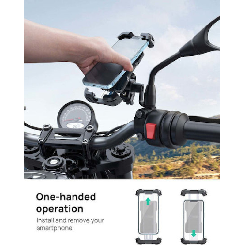 Lamicall BP08 Βάση Κινητού Μοτοσυκλέτας με Ρυθμιζόμενο Βραχίονα για τον Καθρέπτη