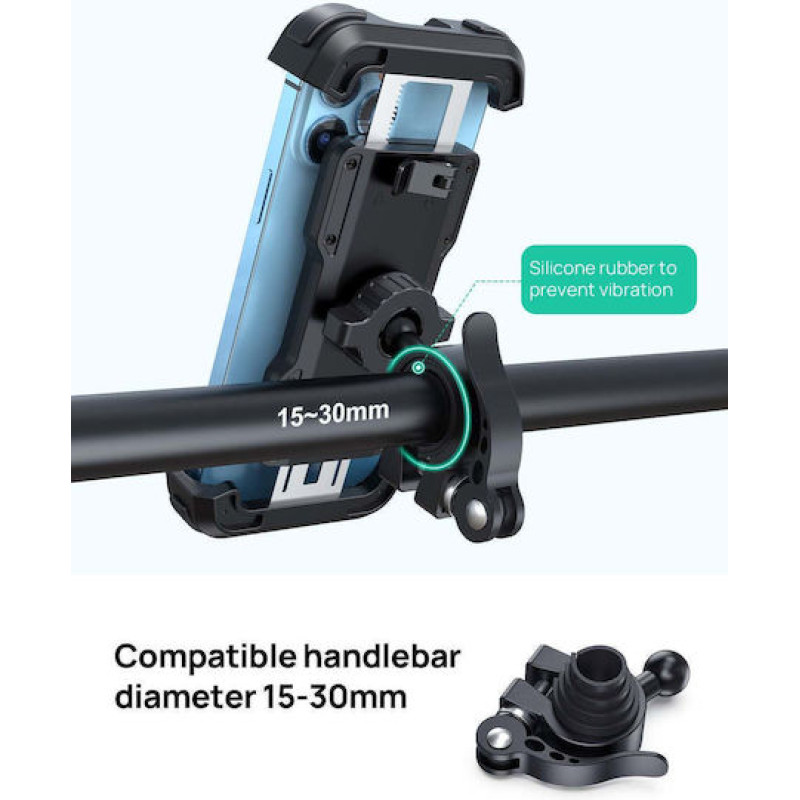 Lamicall BP08 Βάση Κινητού Μοτοσυκλέτας με Ρυθμιζόμενο Βραχίονα για τον Καθρέπτη