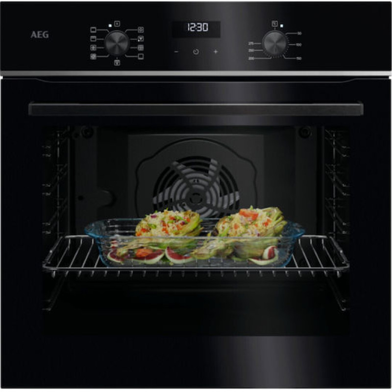 AEG Σέτ TU5AB21FSB + HK634021XB Φούρνος άνω Πάγκου 72lt με Κεραμικές Εστίες Π59.4εκ. Μαύρος