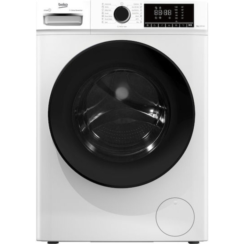 Beko B1WFM2841WBEE Πλυντήριο Ρούχων 8kg με Τεχνολογία Ατμού 1400 Στροφών 