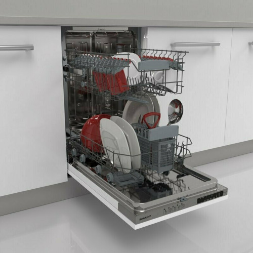 Sharp QW-NS14I49EX Πλήρως Εντοιχιζόμενο Πλυντήριο Πιάτων για 10 Σερβίτσια Π45xY87εκ. 
