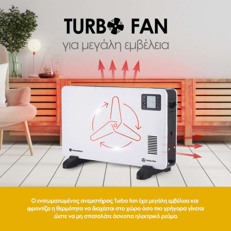 HomeVero HV-CH2000 Θερμοπομπός Δαπέδου 2000W με Ηλεκτρονικό Θερμοστάτη και τηλεχειριστήριο