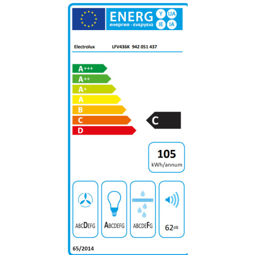 Electrolux LFV436K Απορροφητήρας Καμινάδα Μαύρος 