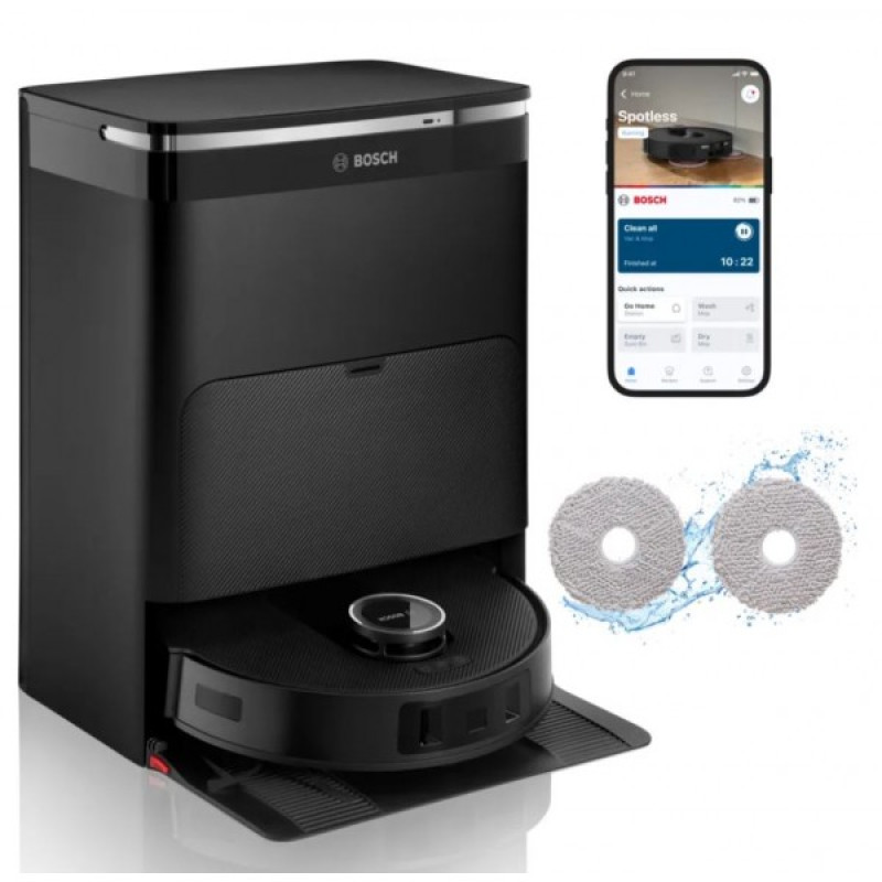 BOSCH BCRDW3B SPOTLESS MAX για Σκούπισμα και Σφουγγάρισμα Μαύρο Σκούπα Ρομπότ 