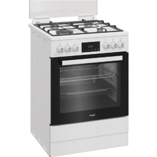 Whirlpool W6G8LMSWW Ηλεκτρική κουζίνα με εστίες αερίου λευκή