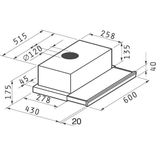 Pyramis Essential Συρόμενος Απορροφητήρας 60cm Inox (065017002)