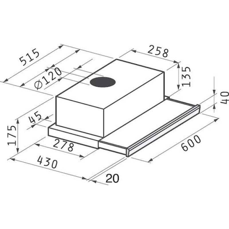 Pyramis Essential Συρόμενος Απορροφητήρας 60cm Inox (065017002)
