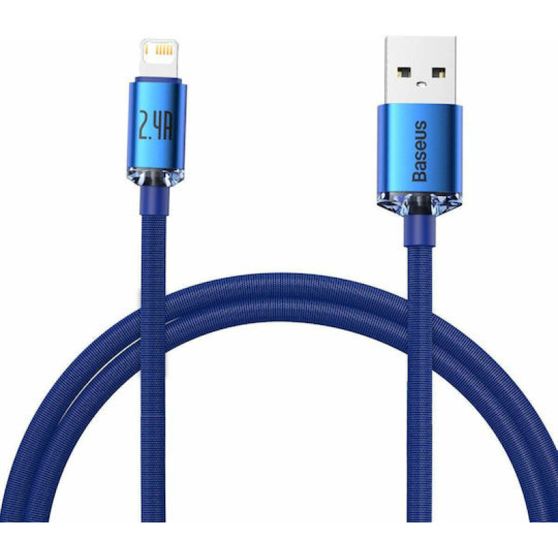 Baseus Crystal Shine Braided USB to Lightning Cable Μπλε 1.2m (CAJY000003) (BASCAJY000003)