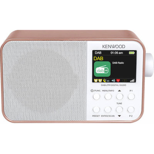 Kenwood CR-M30DAB Φορητό Ραδιόφωνο Επαναφορτιζόμενο DAB+ με Bluetooth και USB Ροζ