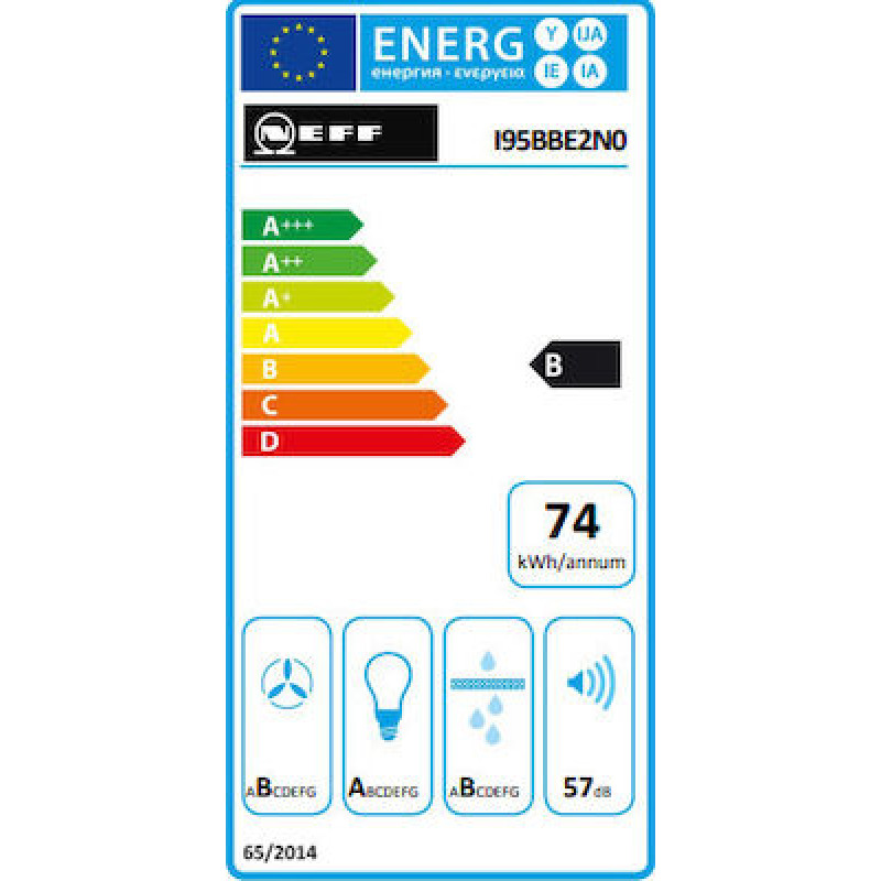 Neff I95BBE2N0 Απορροφητήρας Καμινάδα 90cm Inox