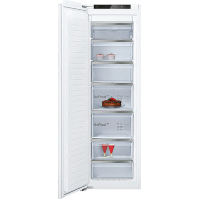 Neff  GI7813CE0 Εντοιχιζόμενος Όρθιος Καταψύκτης 212lt 177.2 x 55.8 cm, soft close flat hinge