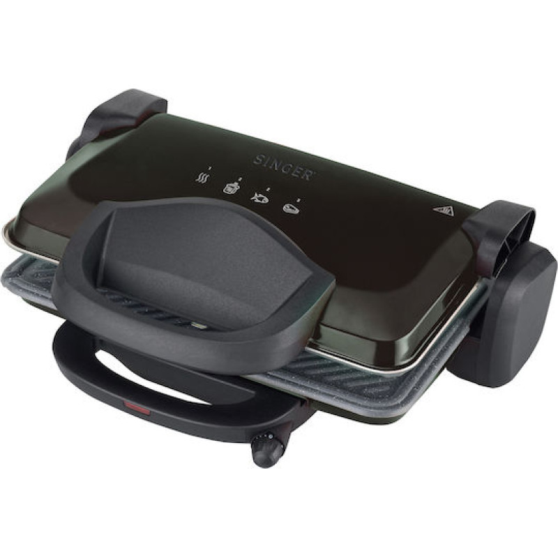 Singer CG-1800AN Τοστιέρα Γκριλιέρα με Αποσπώμενες Πλάκες 1800W Μαύρη
