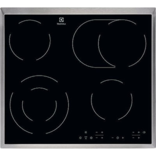 Electrolux EHF6346XOK Κεραμική Εστία Αυτόνομη με Λειτουργία Κλειδώματος 57.6x51.6εκ.  
