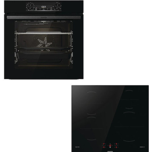 Gorenje BOS6737E06BG + GI6401BSC Φούρνος άνω Πάγκου 77lt με Επαγωγικές Εστίες Π60cm Μαύρος