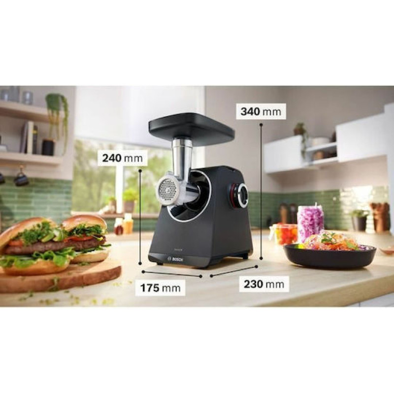 Bosch MFWS430B Μηχανή Άλεσης Κιμά 1900W Μαύρη