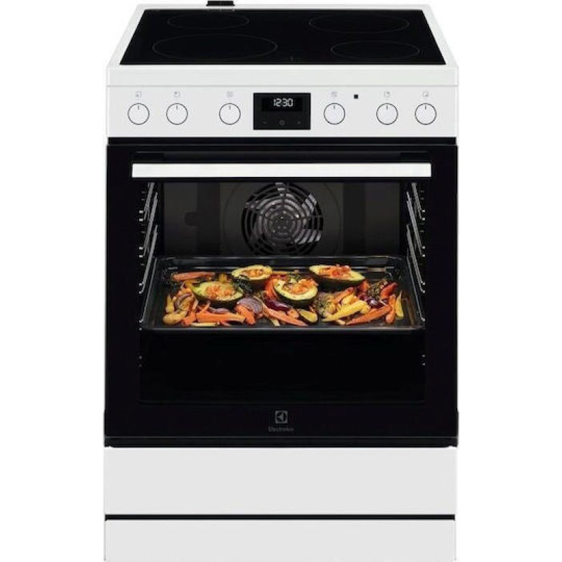 Electrolux LKR64022MW Κουζίνα 73lt με Κεραμικές Εστίες Π60cm Λευκή