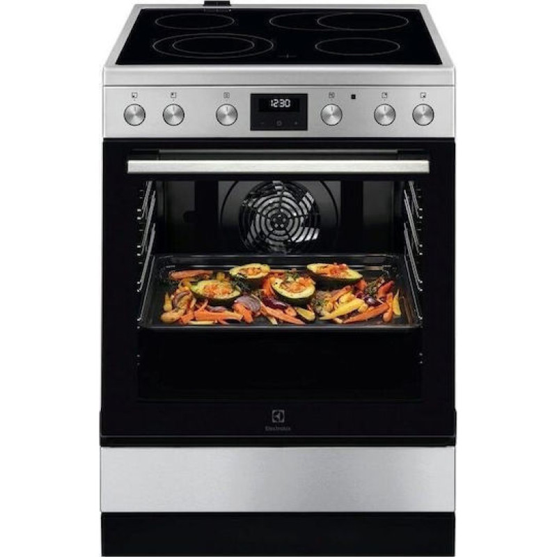 Electrolux LKR64024MX Κουζίνα 73lt με Κεραμικές Εστίες Π59.6εκ. Inox