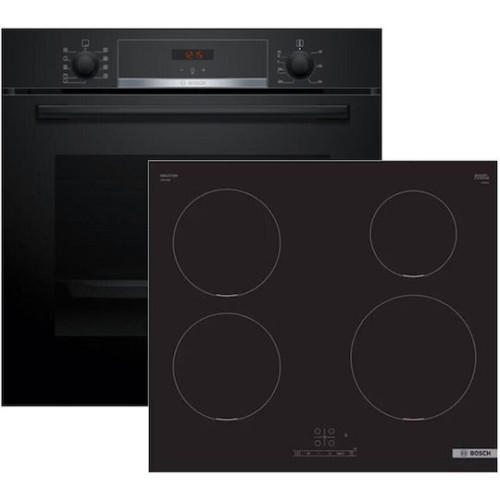Bosch HBA514BB3 + PUE611BB5E  Σετ Φούρνος άνω Πάγκου 71lt με Κεραμικές Εστίες Π59.4εκ. Μαύρος 