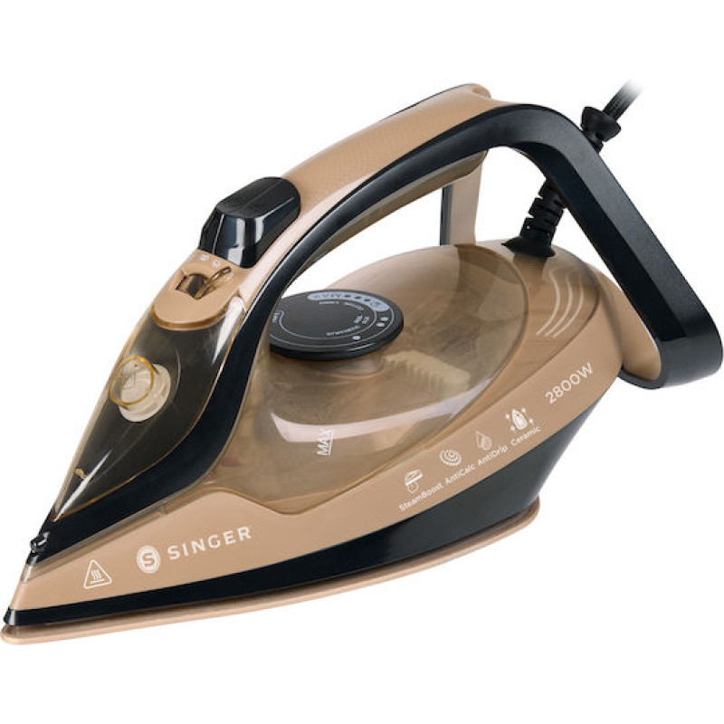  Singer STI-1820  Σίδερο Ατμού 2800W με Κεραμική Πλάκα και Συνεχόμενη Παροχή Ατμού 30gr/min